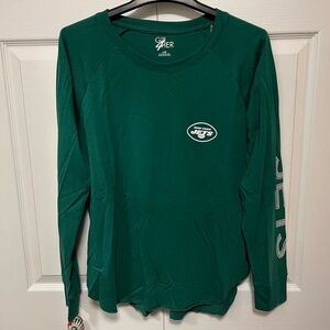 G-III Official NFL New York Jets Green Women's Long Sleeve Tee | Size LG